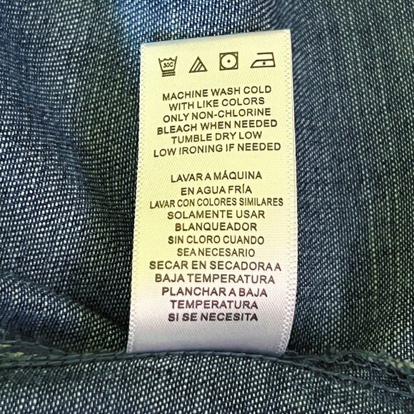 Billy T Denim Henley, with Roll Tab Sleeves, Shirt New with Tags new - Picture 9 of 10